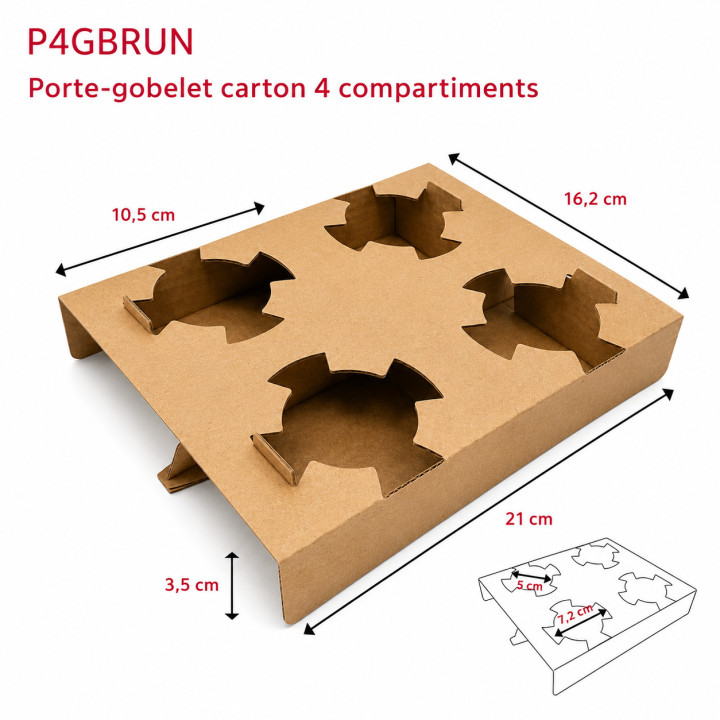 Porte gobelet P4GBRUN Dimensions