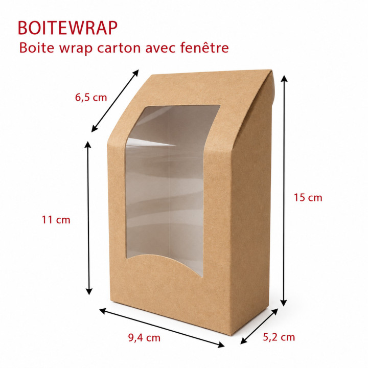 Boite wrap carton fenêtre dimensions
