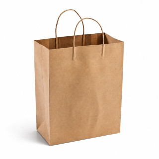 Sac Cabas Brun Poignées Torsadées