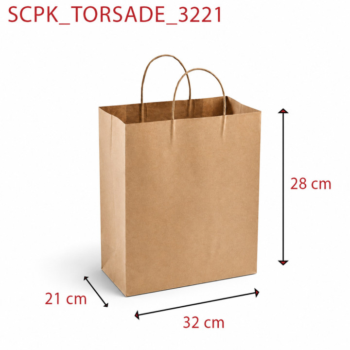 Sac Kraft SCPK-torsadé-3221 dimensions