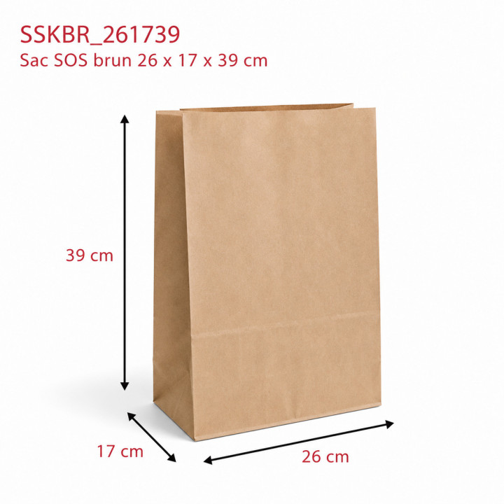 Sac Kraft brun SOS 261739 dimensions