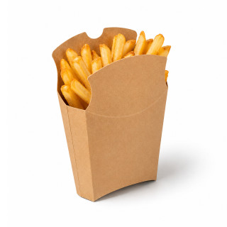 Pochette frites rabattable Kraft