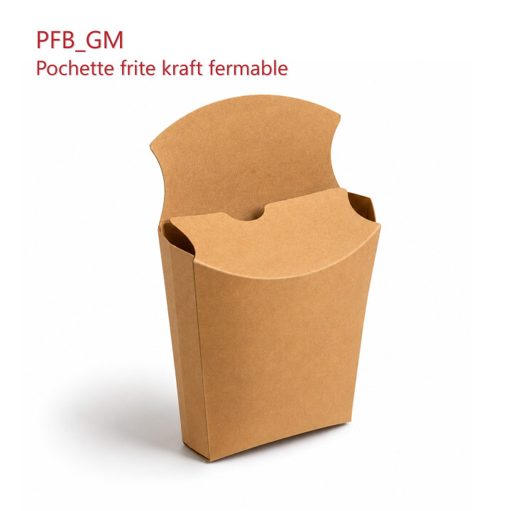 Pochette frites rabattable Kraft 3