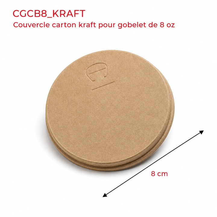 couvercle carton 80 mm pour gobelet de  8oz