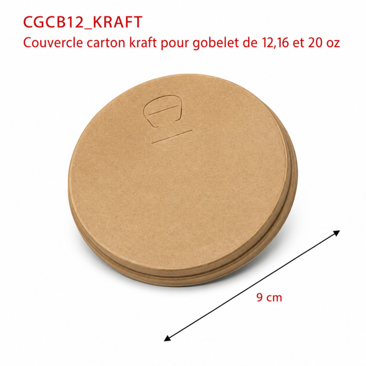 couvercle carton 90 mm pour gobelet de  12oz