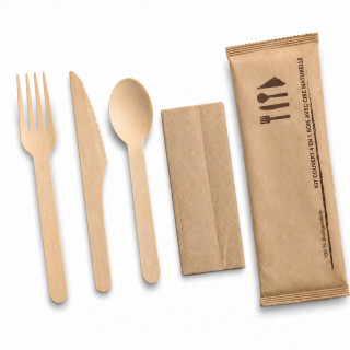 Kit Couverts bois 4 en 1