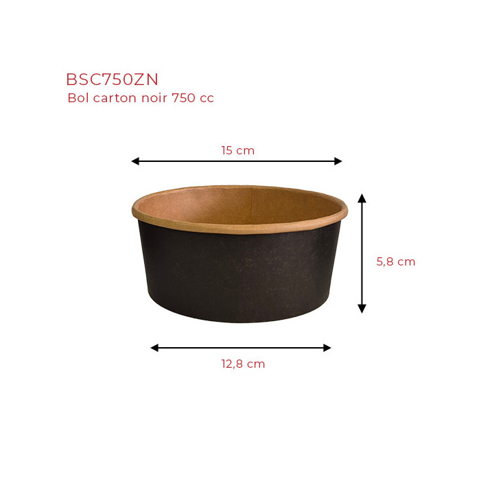 Bol carton noir 750 cc dimensions