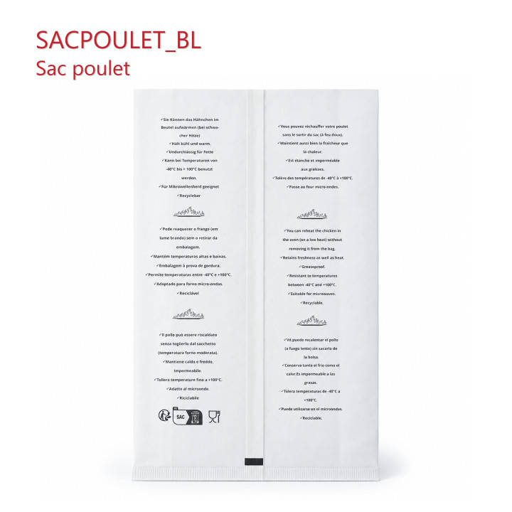 Sac poulet papier blanc arrière