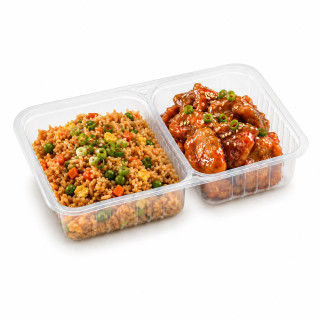 Barquette thermoscellable 2 compartiments