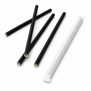Pailles carton papier noir