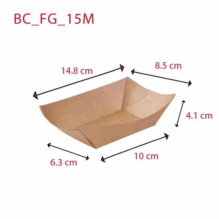 Barquette Kraft BC-FG-15M dimensions