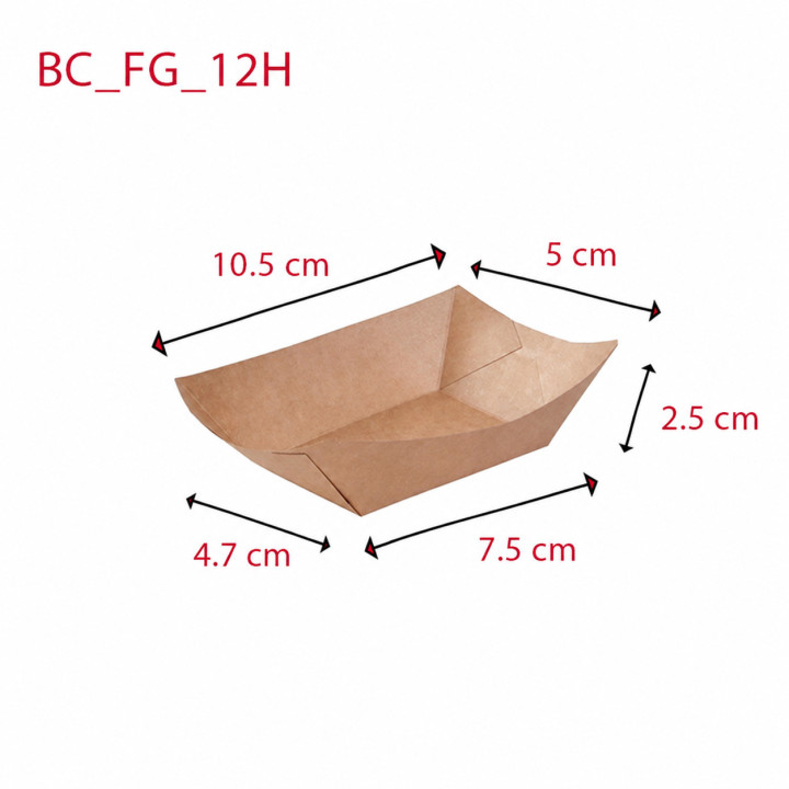 Barquette Kraft BC-FG-12H dimensions