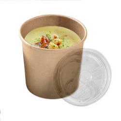 miniature Pot à Soupe Carton Kraft Brun
