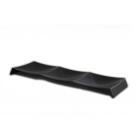 Verrine Rectangulaire set 3 compartiments noire vide