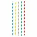Pailles carton rétro 5 couleurs rangées