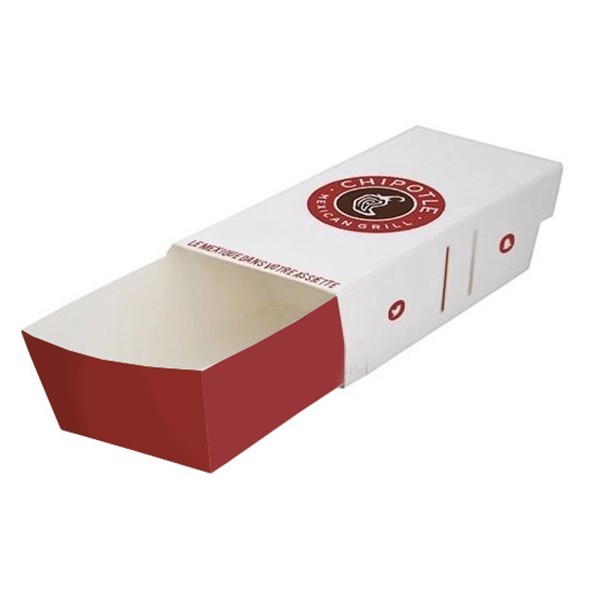 Coffret carton kraft rectangle coloris rouge livré à plat