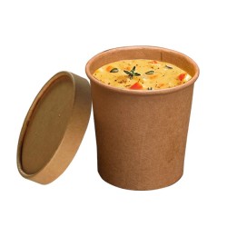 miniature Pot à Soupe Carton Kraft Brun