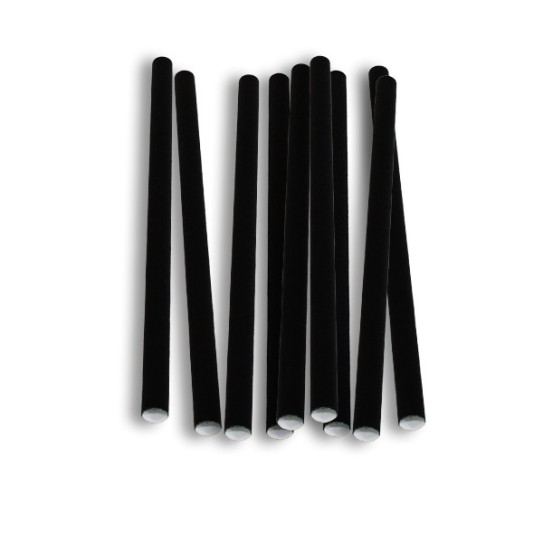 Paille papier rigide twist noir Ø 8 mm, Vaisselle Jetable