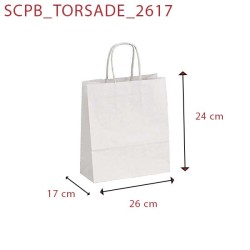 miniature Sac Kraft Blanc Torsadées