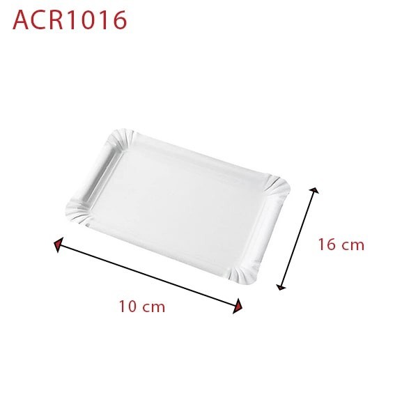 Assiette jetable en carton, rectangulaire 13x20cm, vaisselle jetable  recyclable.