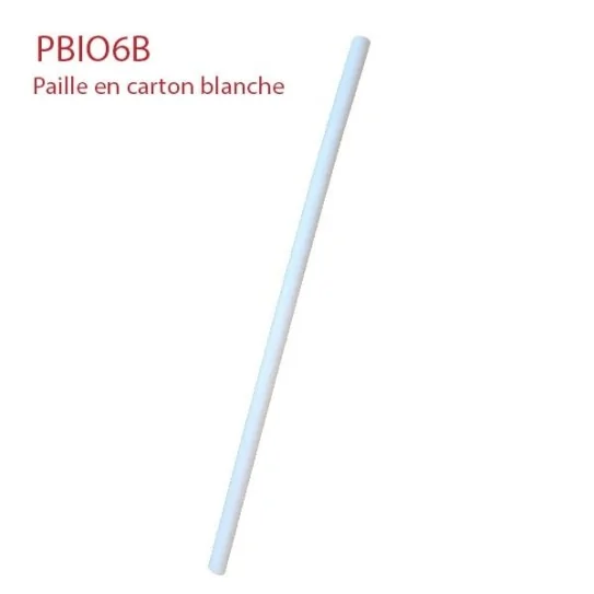 Paille-carton-blanche 20 cm