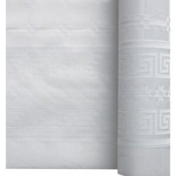 miniature Nappe Papier Damassé Blanc
