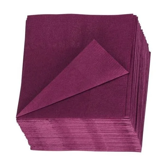 Serviette 2 plis 40x40 bordeaux