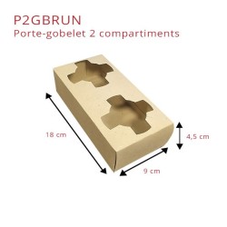 miniature Porte Gobelets Kraft Brun Duo