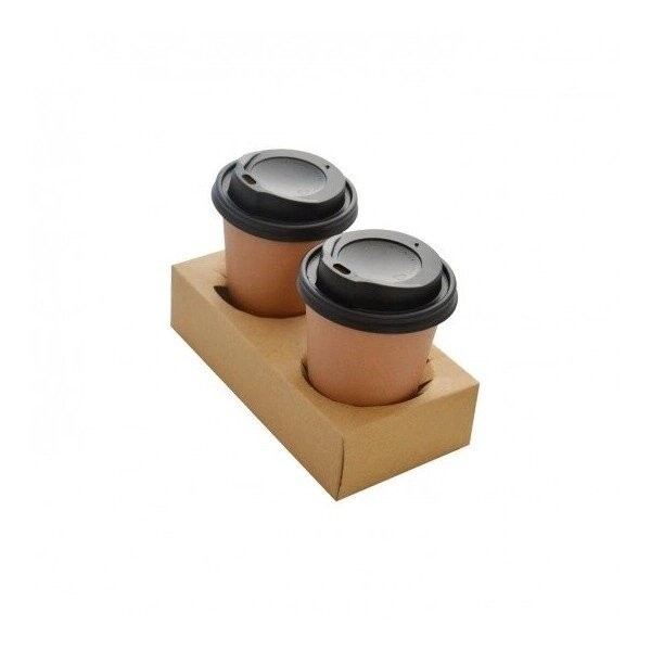 Porte Gobelets Kraft Brun Duo - SML Food Plastique