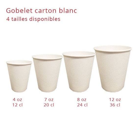 360 ML, x100 Extiff Lot de Gobelets Carton Blanc avec Paroles pour Boissons Froides à Emporter/Gobelets jetables recyclables 