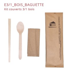 miniature Kit couvert 3 en 1 bois