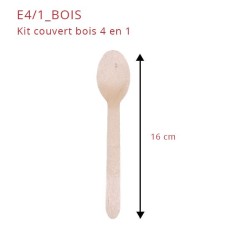 miniature Kit Couverts 4 en 1 bois