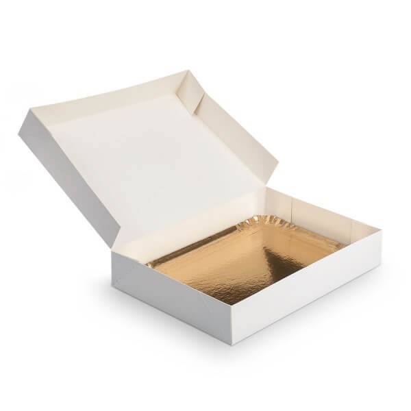 Plateau traiteur en carton or 10x16 cm - 50 pcs