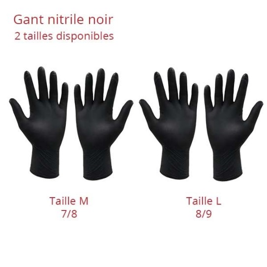 Gants Jetables Noir En Nitrile - Boîte De 100 Gants Nitrile - Taille M  (Moyenne)