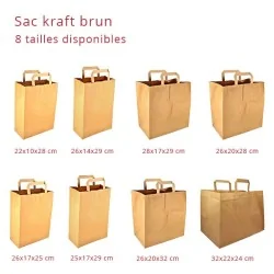 Sac Kraft pour vente à Emporter & restauration rapide SML Food Plastic