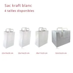 Sac Kraft pour vente à Emporter & restauration rapide SML Food Plastic