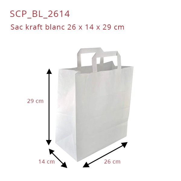 Direct Emballages - , Sacs papier kraft blancs, Sacs en papier