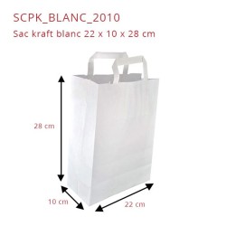 miniature Sac Cabas Papier Kraft Blanc