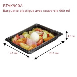 miniature Barquette salade carrée Takipack + couvercle