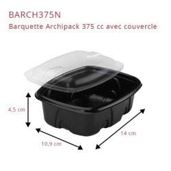 miniature Barquette Plastique Archipack noire + couvercle