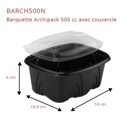 miniature Barquette Plastique Archipack noire + couvercle