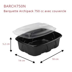 miniature Barquette Plastique Archipack noire + couvercle