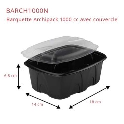 miniature Barquette Plastique Archipack noire + couvercle