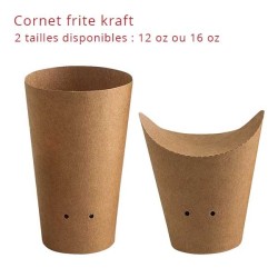 miniature Cornet de frite carton kraft rond