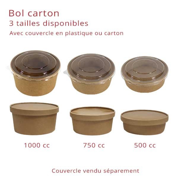 Bol Carton Couvercle Unique - SML Food Plastic