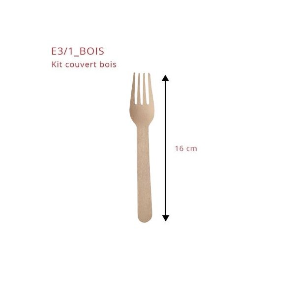 Kit Couverts 3 en 1 bois - SML Food Plastic