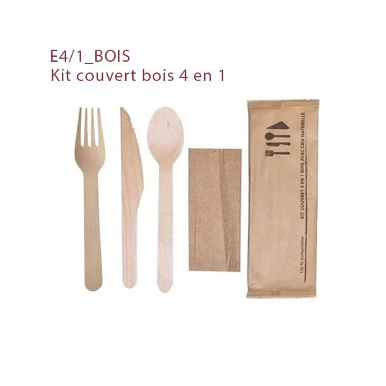 Kit Couvert en bois 4 en 1