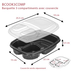 miniature Barquette 3 compartiments Cookipack