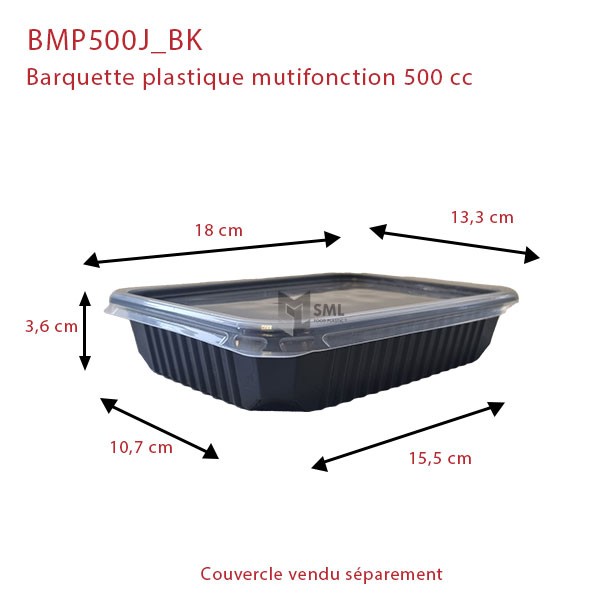 Barquette Plastique Multifonction Noire