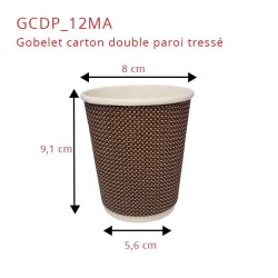 miniature Gobelet carton double paroi tressé